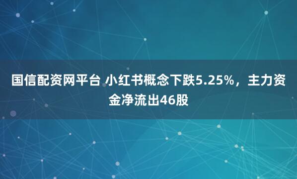 国信配资网平台 小红书概念下跌5.25%，主力资金净流出46股